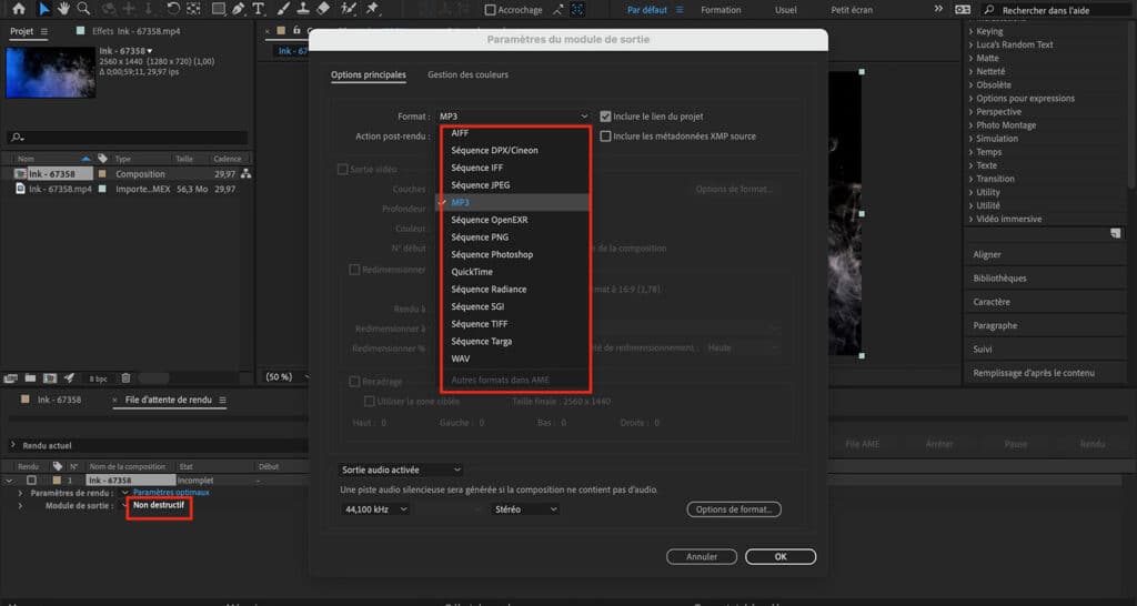 Comment enregistrer un montage After Effects dans un autre format