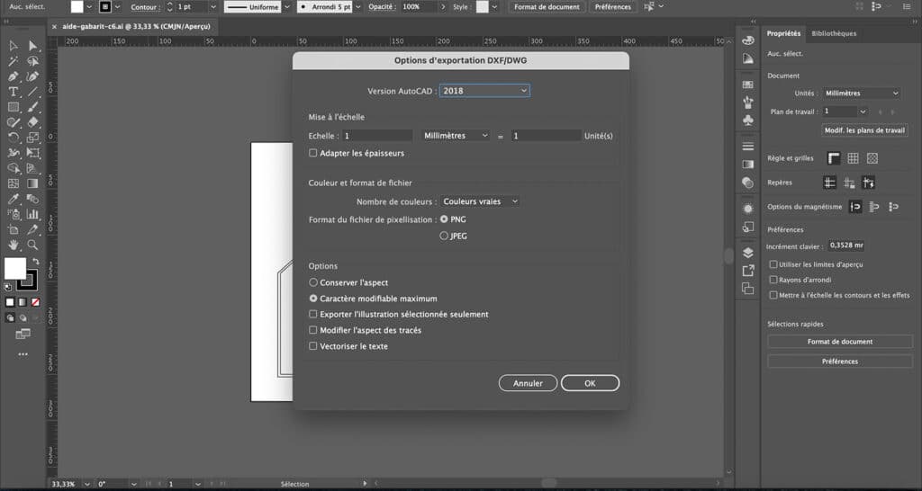 Comment exporter en AutoCAD avec Illustrator