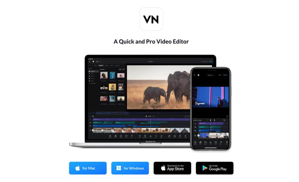 VN Editor Video applications montage vidéo