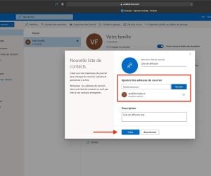 Créer une liste de diffusion Outlook- Microsoft